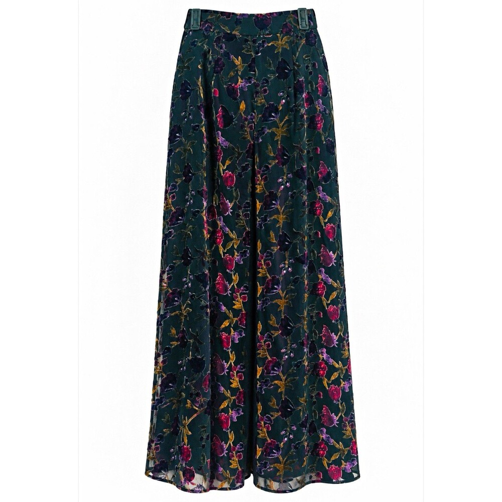 MSK 90’s Women’s M Whimsigoth Floral Velvet Burnout Wide-Leg Palazzo Pants